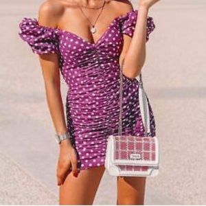 ZARA PURPLE POLKA DOTS  DRESS MEDIUM